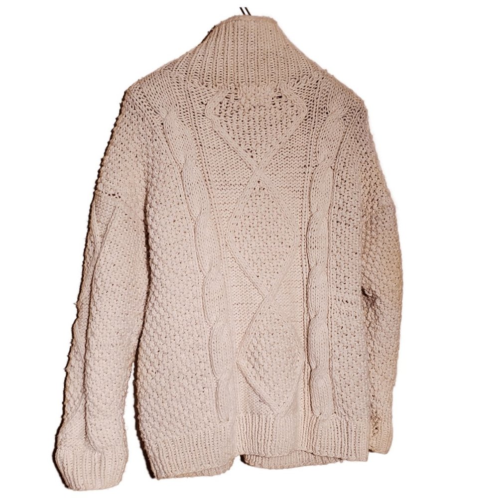 Natives Authentic Hand-Knit Zip Front Cardigan Sweater Otavalo-Ecuador 100% Wool - Picture 6 of 6